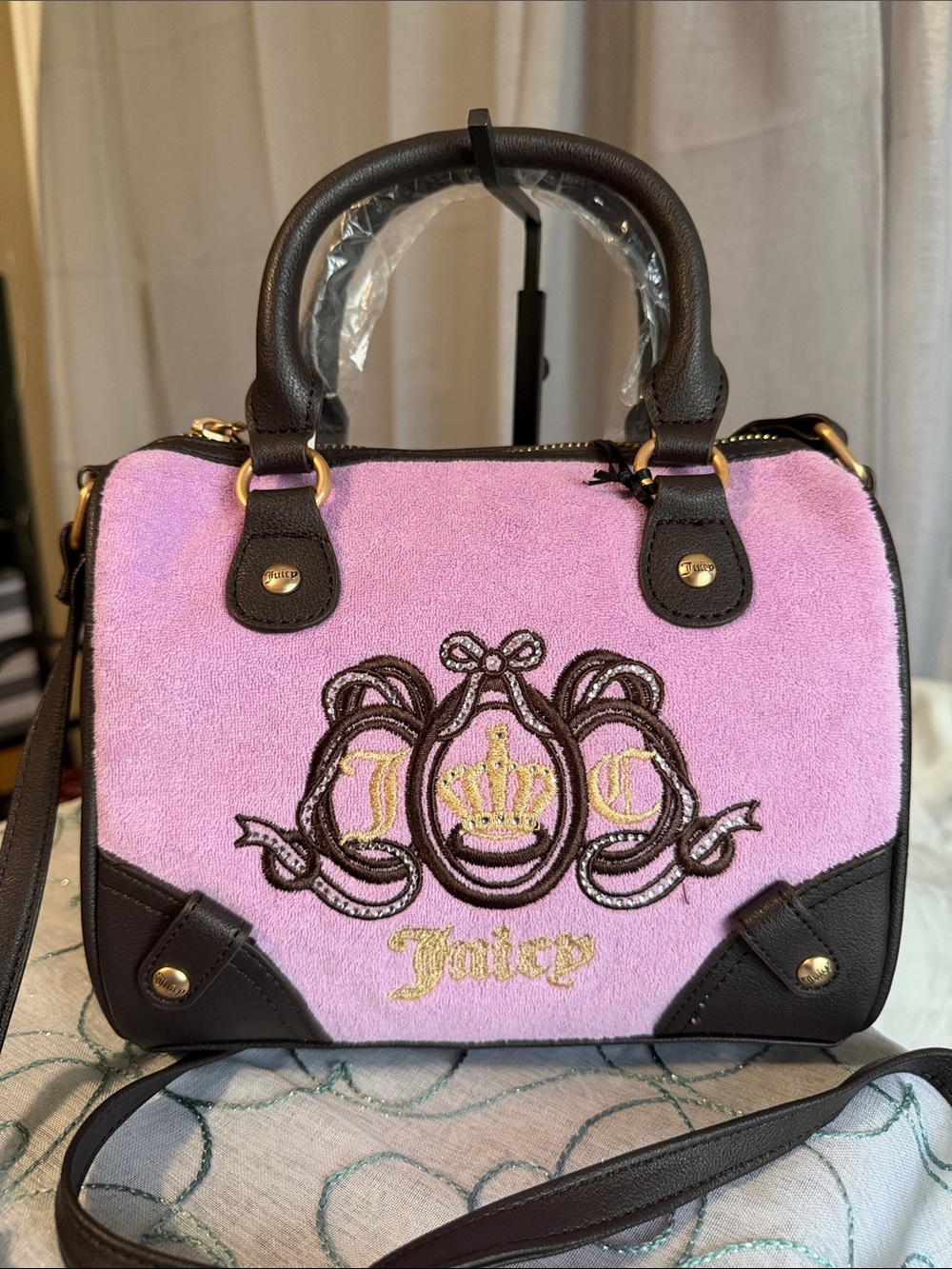 Juicy Couture Lavender and Black Mini Satchel